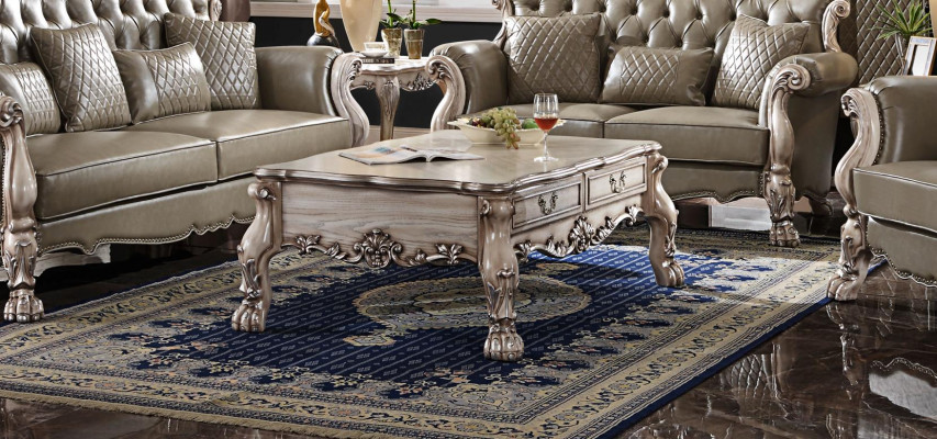 Couchtisch Tisch Sofa Dëscher Bäistelltisch Wunnzëmmer Design Beige Holz Barock