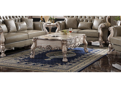 Couchtisch Tisch Sofa Dëscher Bäistelltisch Wunnzëmmer Design Beige Holz Barock