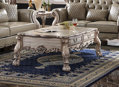 Couchtisch Tisch Sofa Dëscher Bäistelltisch Wunnzëmmer Design Beige Holz Barock