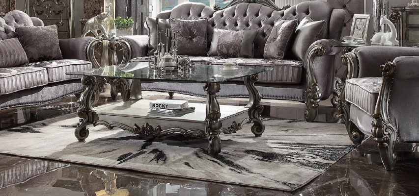 Design Couchtisch Glastësch Dësch Edel Luxus Couchtischen Designer Dëscher