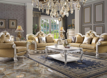 Sofagarnitur 3+2+1 Sëtz Couchtisch Set Sofa Polster Couch Lieder 4-Teilig Set