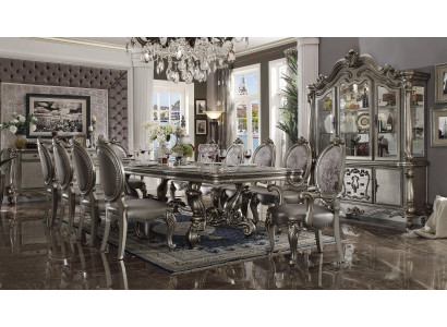 Iessen Dësch 10 Stull Esszëmmer Set Essgrupp Holz Dësch 11tlg. Barock