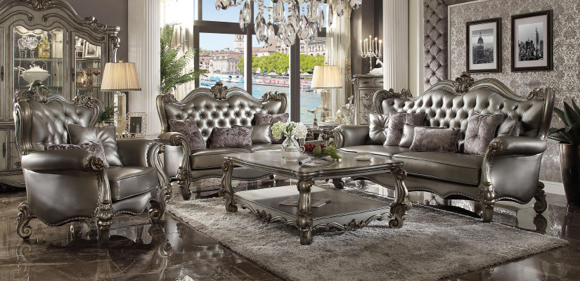 Luxus Miwwelen Sofa Garnitur Canapé Sofa Polster 3+2+1 Sëtzer Dësch Neit