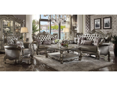 Luxus Miwwelen Sofa Garnitur Canapé Sofa Polster 3+2+1 Sëtzer Dësch Neit