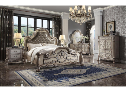 Komplett Set Schlofzëmmer Kinneksbarock Bett Schminkdësch Nuetsdësch 6 Deeler.