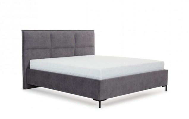 Bett Grau Schlofkummer Holz Miwwelen Textil Klassesch Art déco Stil