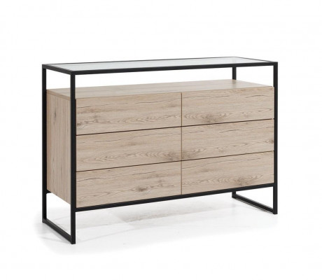 Loft Kommode Brong Holz Miwwelen Design Sideboard 120cm Anrichte Schaf