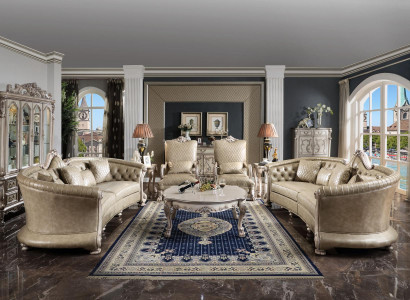 Sofagarnitur Couchtisch Säitentafel Wunnlandschaft Sofa Polster 5tlg. Set Nei