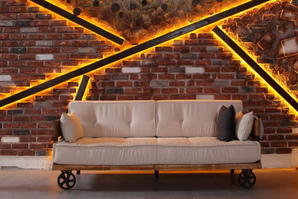 Luxus Sofa Couch Gepolstert Miwwelen 3+3 Sëtz Garnitur mat Dësch Loft