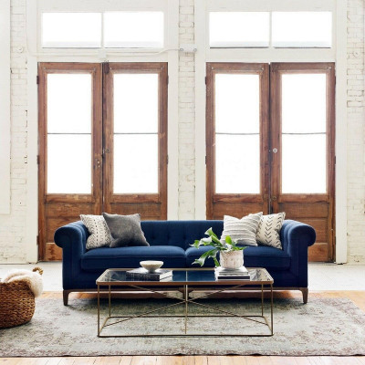 Chesterfield Sofa Canapé Polster Lieder Stoff Canapé Polster Garnitur 4-Sëtzeger