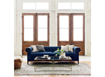Chesterfield Sofa Canapé Polster Lieder Stoff Canapé Polster Garnitur 4-Sëtzeger