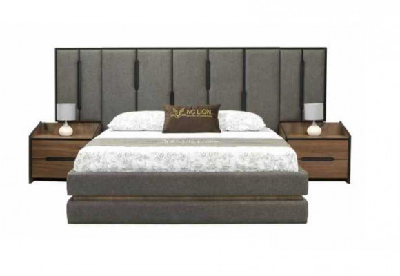 Modernt 3-Deeler Schlofzëmmer Set Elegant Bett 2x Nuetsdëscher Komplett