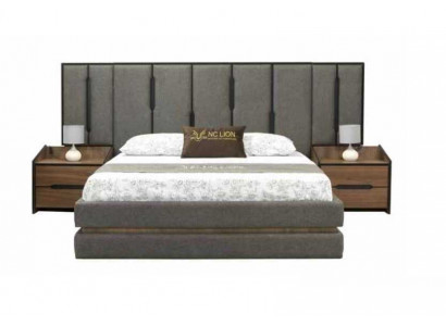 Modernt 3-Deeler Schlofzëmmer Set Elegant Bett 2x Nuetsdëscher Komplett