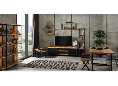 Design Bücher Regal Schaf Schief Holz Regaler 160x35x180cm Wunnzëmmer