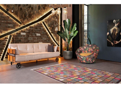 Dreiplaz Sofa aus der Grënnerzäit Couch Loft Design Sëtzpolster Beige Stoff Textil