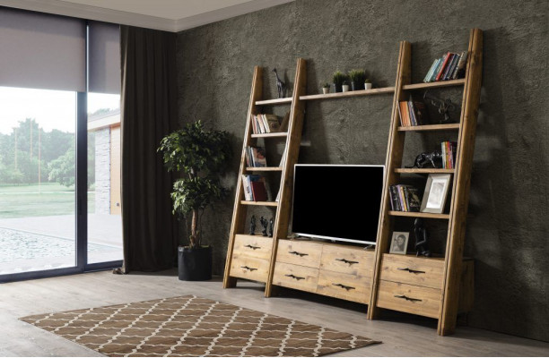 Wunnwand Luxus Schieferschaft Schief Raum Miwwelen Wunnzëmmer RTV Sideboard Holz