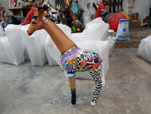 Abstrakt Deko Figur Statue Skulptur Figuren Statuen Skulpturen Giraff Giraff