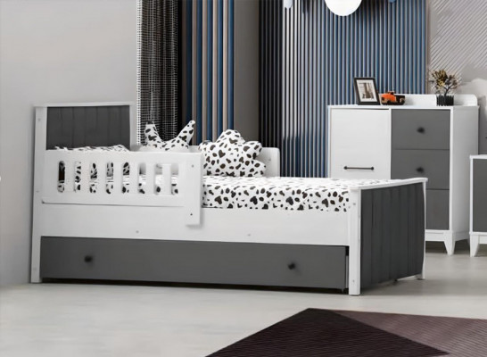 Kannerbett Bett Kannerzëmmer Kannerzëmmermiwwel Bettrahmen Wäisst Holz