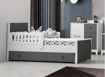 Kannerbett Bett Kannerzëmmer Kannerzëmmermiwwel Bettrahmen Wäisst Holz