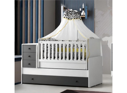 Modern Kannerbett Holzebett Funktiouns-Bett auszéierbart Bett 200 Holz Wäiss