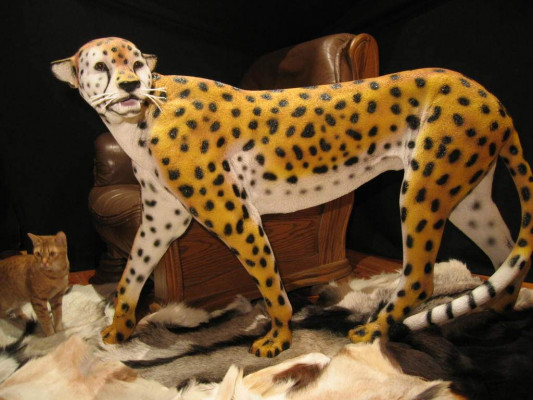 Wunneng Deko Skulpturen Abstrakt Leopard Design Statuen Figuren Figur Dekoratioun