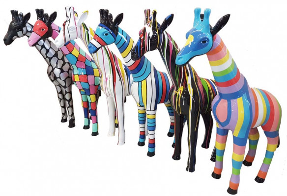 Skulptur Abstrakt Design Statue Bunte Figuren Handbemoolt Dekoratioun Wieltbar