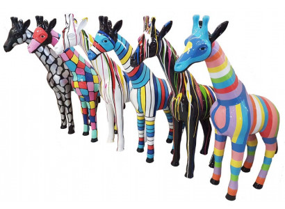 Skulptur Abstrakt Design Statue Bunte Figuren Handbemoolt Dekoratioun Wieltbar