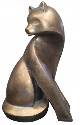 Design Figur Statuen Skulptur Designer Gëllen faarweg Skulpturen Kaz 60 cm Nei
