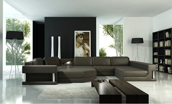 Ledercouch Wunnlandschaft Ecksofa Eck Garnitur Design Modern Sofa mat USB