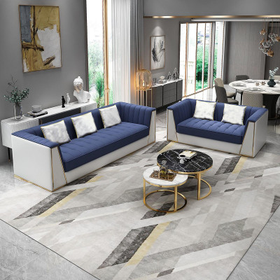 Blo-wäiss Modern Sofa-Garnitur 3+2 Wunnzëmmer Sëtzer Luxus Canapéen
