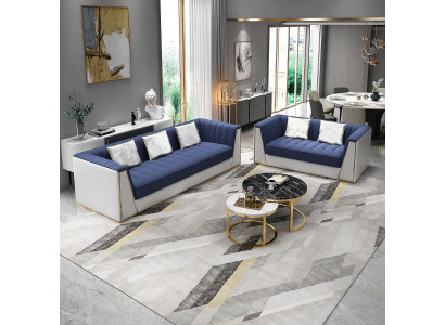 Blo-wäiss Modern Sofa-Garnitur 3+2 Wunnzëmmer Sëtzer Luxus Canapéen