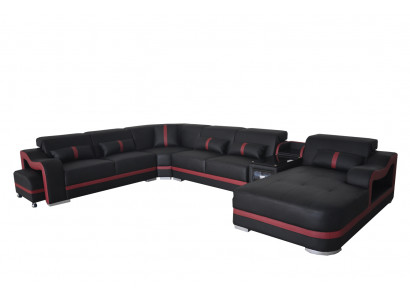 Lieder Canapé Polster Garnitur Sëtz Design Modern Eck Sofa mat USB Wunnlandschaft