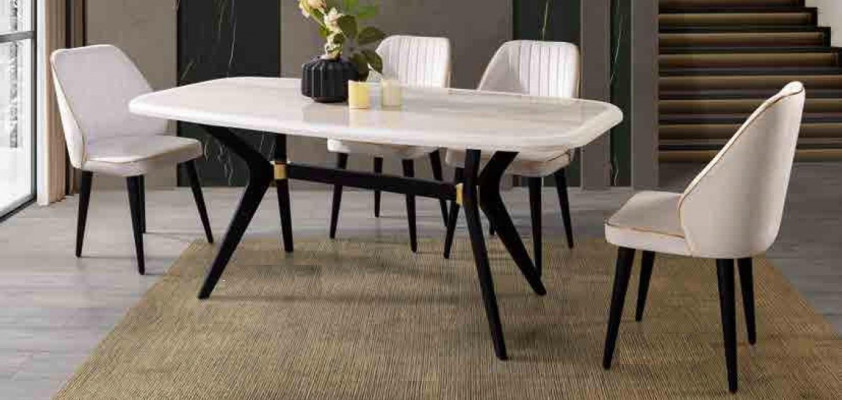 Iesszëmmer Set Garnitur Sëtz Polster Miwwelen Iessgrupp Iessdësch 5tlg.