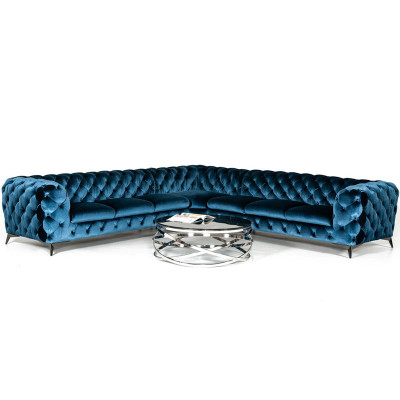 Samt Eck Luxus Chesterfield Canapé Këssen Eck Couches Sëtz Canapé Sofas