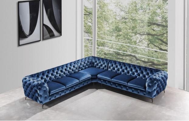 Samt Eck Luxus Chesterfield Canapé Këssen Eck Couches Sëtz Canapé Sofas