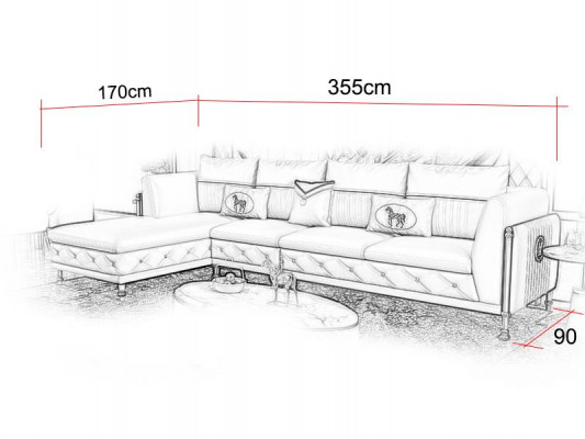 Luxuriéis Wunnzëmmer Eckgarnitur Ecksofa Eckcouch Sofa Polster Eck Couch Lieder