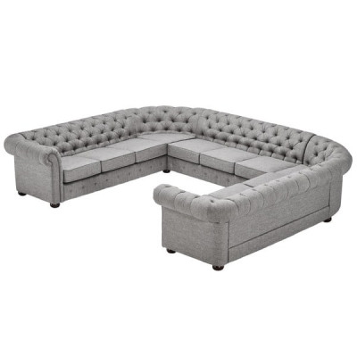 Chesterfield Canapé Sofa Polster Wunnlandschaft U-Form Garnitur Eckssofa