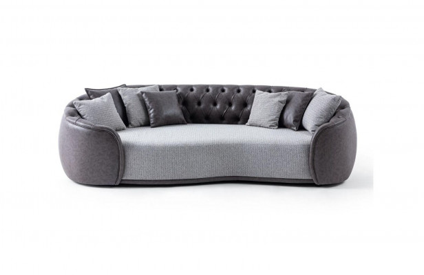 Zeitlos Eleganz Chesterfield Dräisëtzer Sofa 3 Sëtzer Gro Stoffsofa Stoff Polstersofa