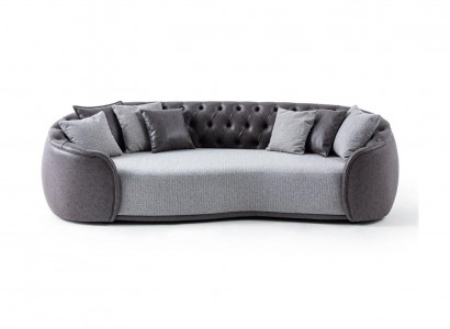 Zeitlos Eleganz Chesterfield Dräisëtzer Sofa 3 Sëtzer Gro Stoffsofa Stoff Polstersofa