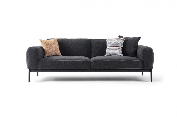 Elegante Polstersofa Sofa 3 Sëtzer Couch Dräisëtzer Gro Stoff Modern Polstersofa