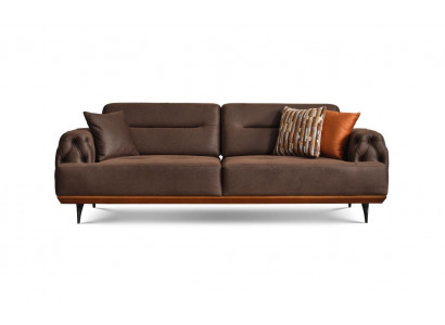 Polstersofa Drësëtzer Sofa 3 Sëtz Couch Brong Stoffsofa Stoff Modern