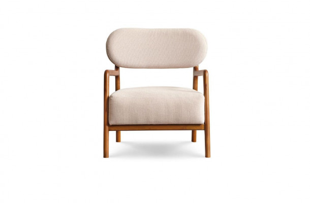 Moderne Sëtzfauteuil Einsitzer 1-Sëtzer Stoffsessel Beige Design Clubfauteuil