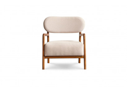 Moderne Sëtzfauteuil Einsitzer 1-Sëtzer Stoffsessel Beige Design Clubfauteuil