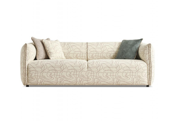 Dräisëtzer Sofa 3 Sëtzer Beige Stoffsëtzer Modern Polstersofa Nei