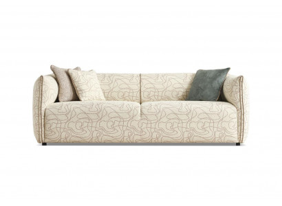 Dräisëtzer Sofa 3 Sëtzer Beige Stoffsëtzer Modern Polstersofa Nei