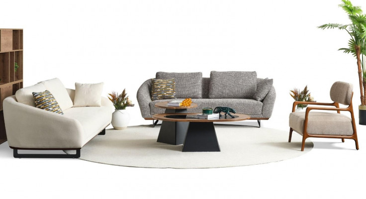 Mega Garnitur Sofas Dräisëtzer Fotell Sofa Stoff Stoffsofa Polstersofa 3+3+1+1