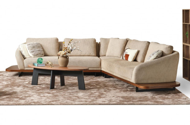 Polstersofa Ecksofa L Form Sofa Wunnlandschaft Sofas Beige Modern