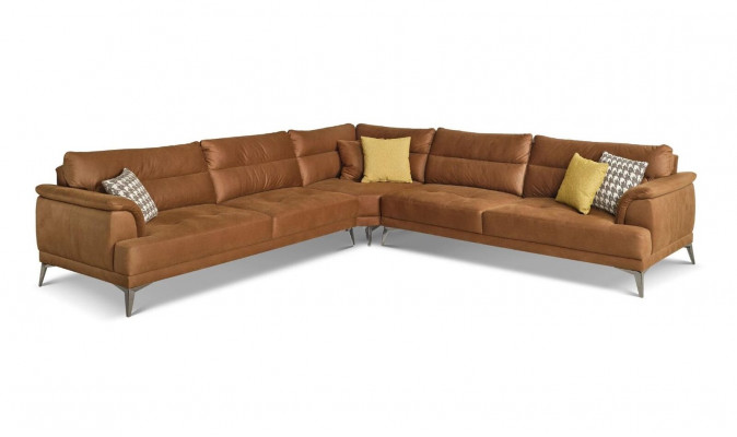 Polstersofa Ecksofa L Form Grouss Wunnlandschaft Sofa Braun Modern