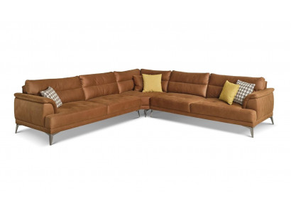 Polstersofa Ecksofa L Form Grouss Wunnlandschaft Sofa Braun Modern