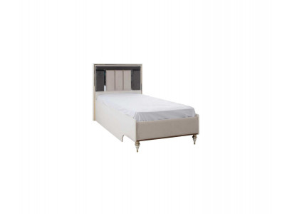 Kandebett Bettrahmen Bett 120cm Kannerzëmmer Bettgestell Beige Stoff